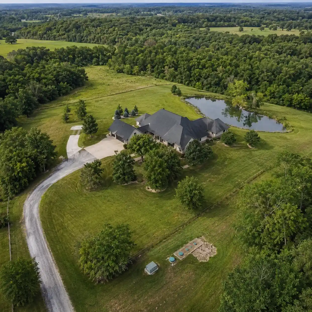 Aerial view of a Midlands, SC property near Lake Murray within our service area