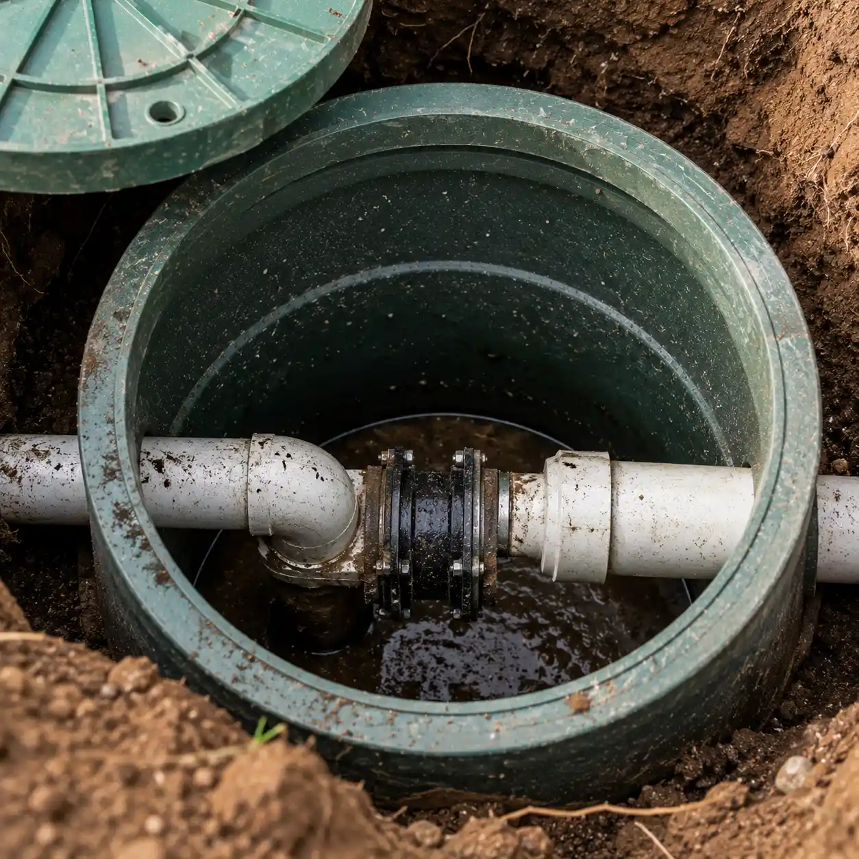 Signs of an overdue septic tank needing attention at a home near Columbia, SC
